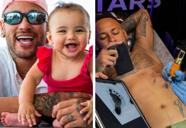 Neymar faz tatuagem em homenagem à filha caçula: veja fotos